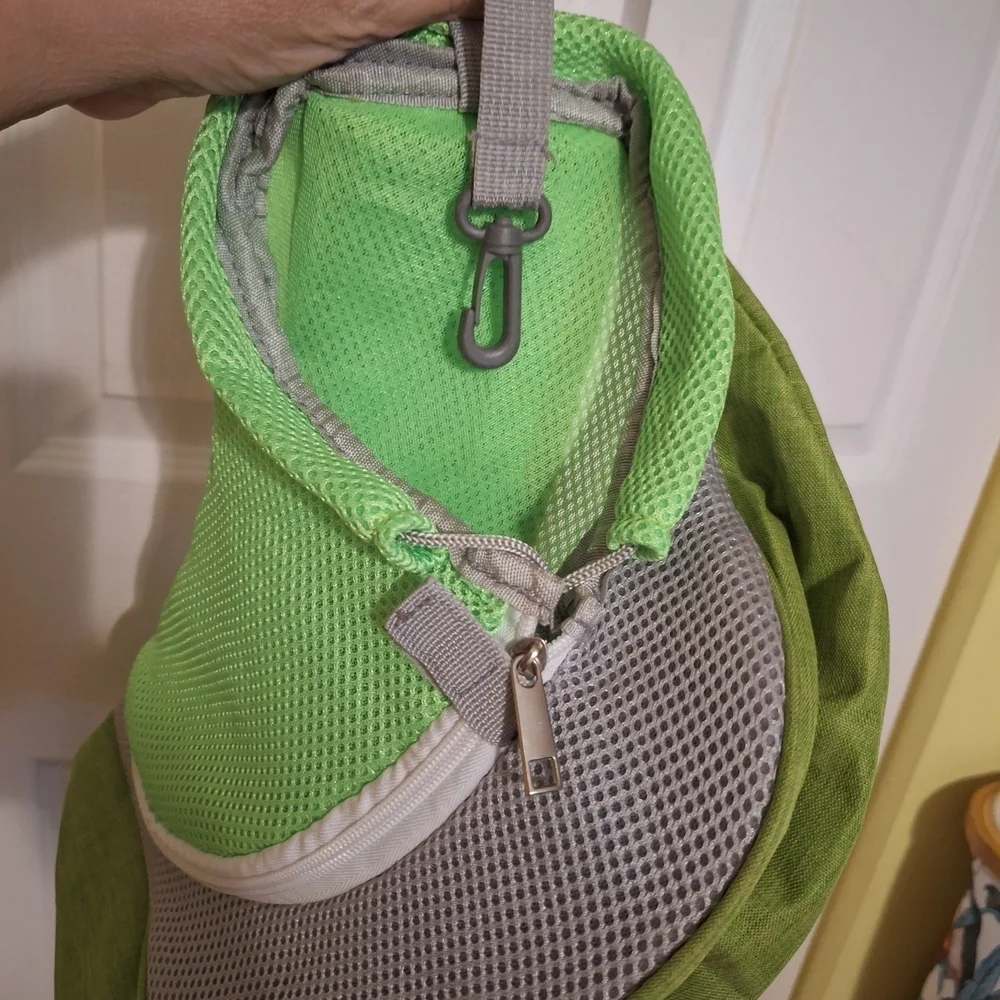 Green and Gray Sling Bag